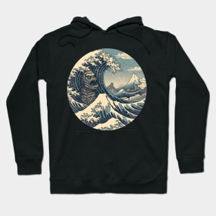 "The Great Wave of Bigfoot" - Sasquatch Kanagawa Design Hoodie